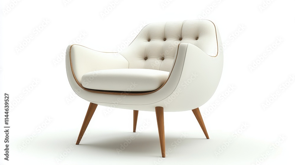 Modern chair isolated on white background. Stylish furniture.