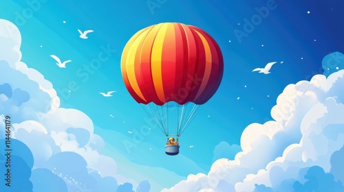 Wallpaper Mural Parachuting adventure parachute cartoon. Torontodigital.ca