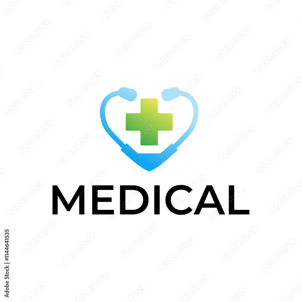 Obraz premium Logo for health care stethoscope. Medical health care logo design.