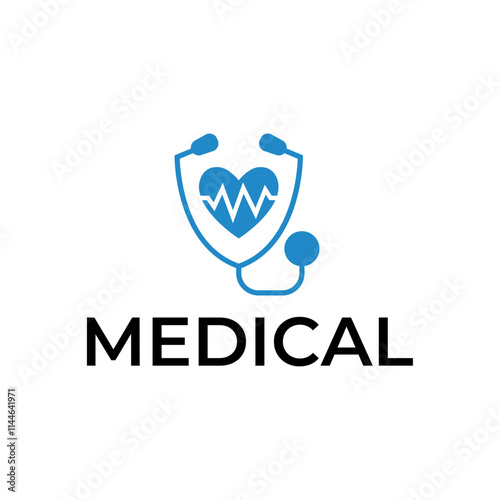 Logo for health care stethoscope. Medical health care logo design.