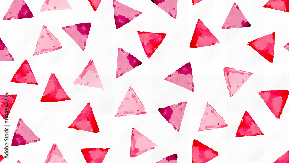 Abstract Pink and Purple Watercolor Triangle Pattern on White Background Abstract Pink and Purple Watercolor Triangle Pattern on White Background