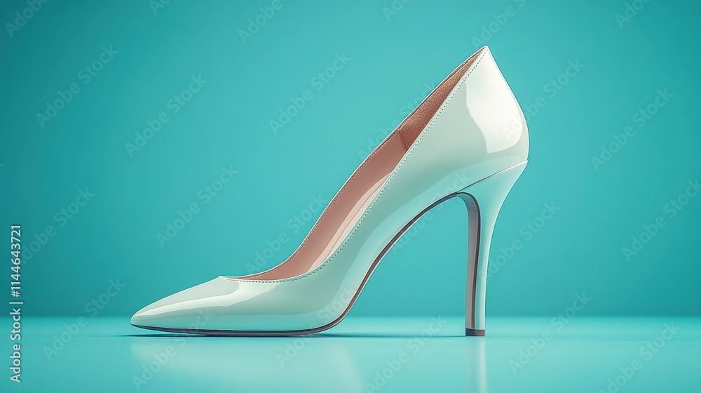 Chic high-heeled shoe mockup on a clean background, ideal for fashion promotions and design presentations. Chic high-heeled shoe mockup on a clean background, ideal for fashion promotions and design presentations.