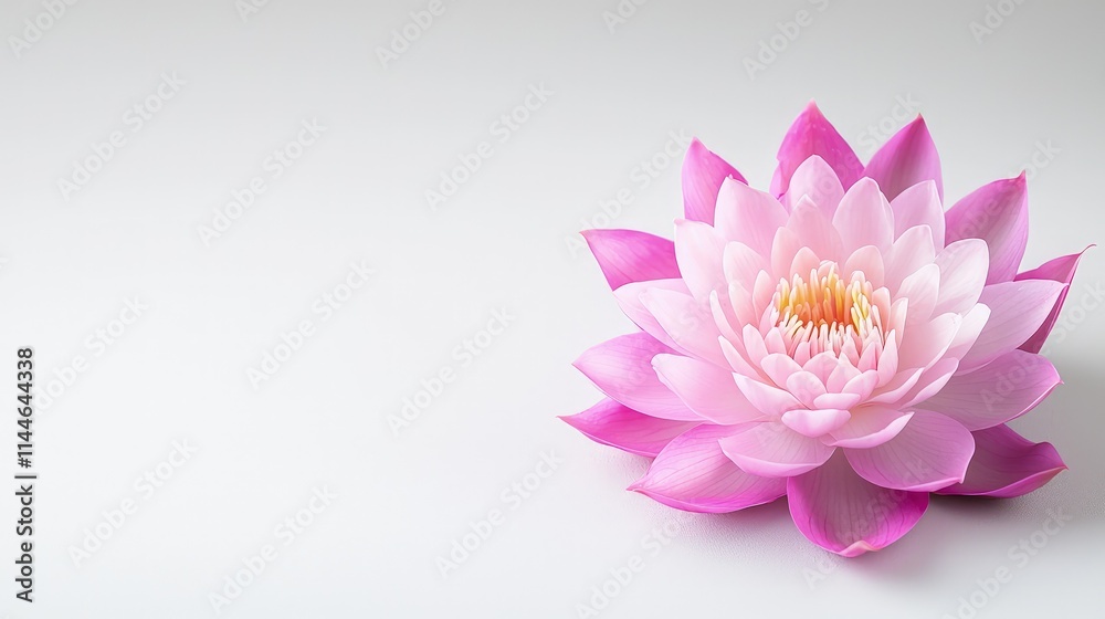 Fototapeta premium Pink lotus flower on white background.