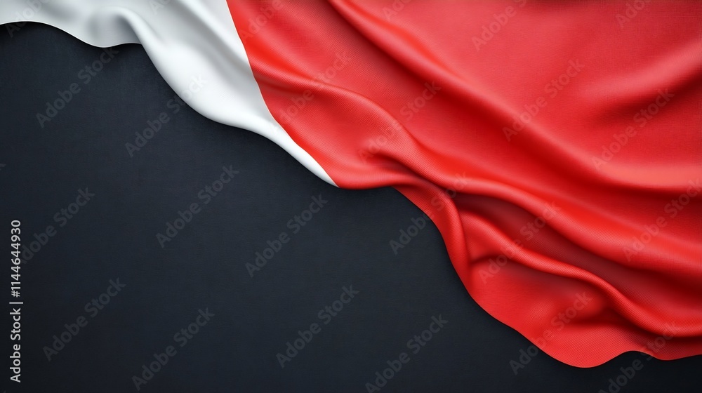 Waving National Flag with Clear Copy Space for Text 3D Waving National Flag with Clear Copy Space for Text 3D