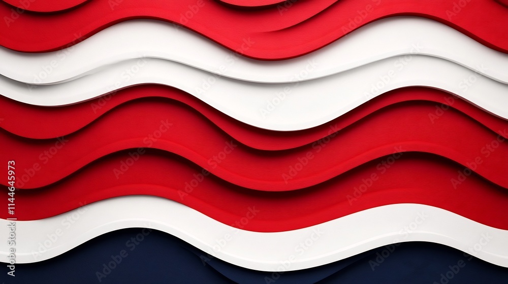 Naklejka premium Wave-like National Flag Themed Abstract 3D Design Pattern Background with Ample Copy Space