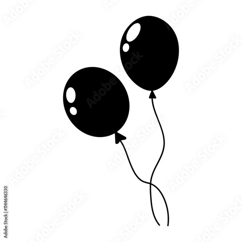 Black balloons float together in a minimalistic and elegant design setting