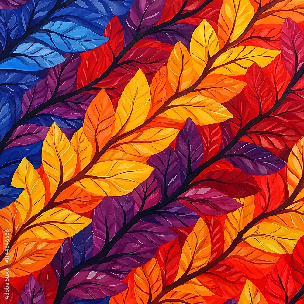 Vibrant Autumn Leaves Abstract Art Colorful Foliage Vibrant Autumn Leaves Abstract Art Colorful Foliage