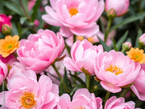 Vibrant pink peony flowers create a stunning background, peony, vibrant