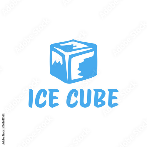 Ice cube logo design template.