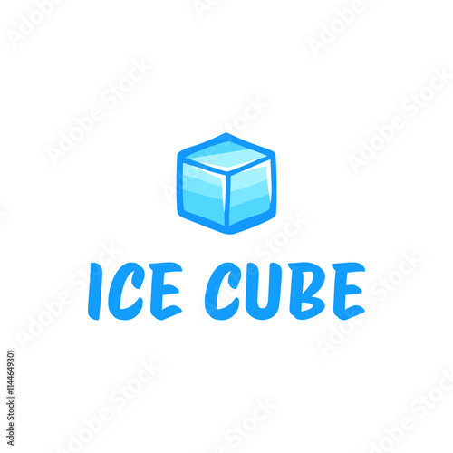 Ice cube logo design template.