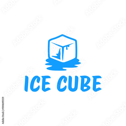 Ice cube logo design template.