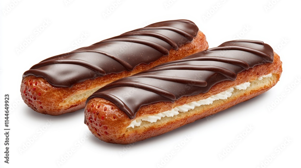 Delicious Chocolate Eclairs with Cream Filling