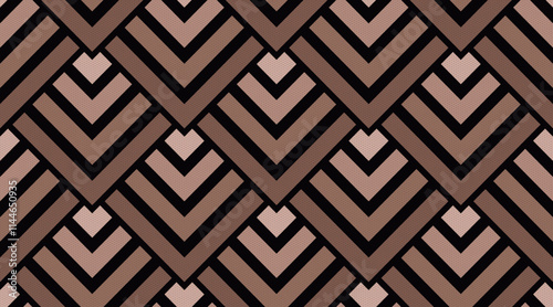 Seamless mocha mousse color geometric squares pattern. Art deco vector illustration