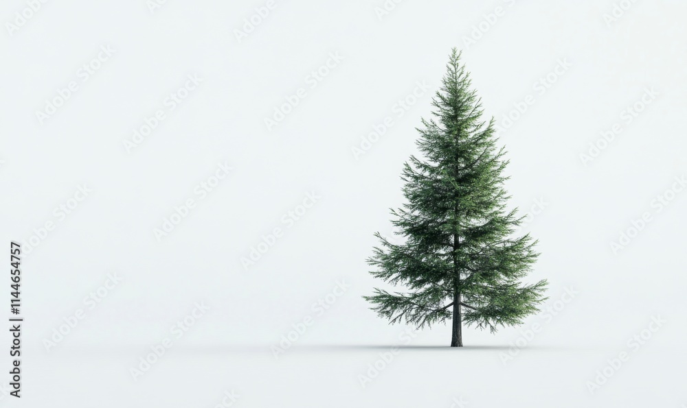Obraz premium Isolated tiny spruce tree on white backgrund