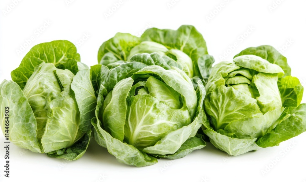 Green butterhead lettuce cabbage isolated on white background Green butterhead lettuce cabbage isolated on white background