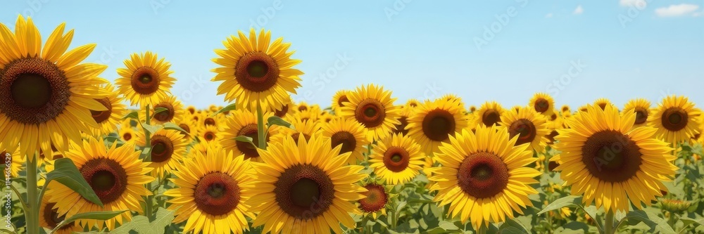 Vast field of vibrant sunflowers in full bloom, sunny day, wildflower, full frame, flowers Vast field of vibrant sunflowers in full bloom, sunny day, wildflower, full frame, flowers