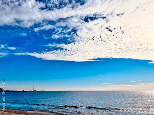 Cloudy sky over the sea 