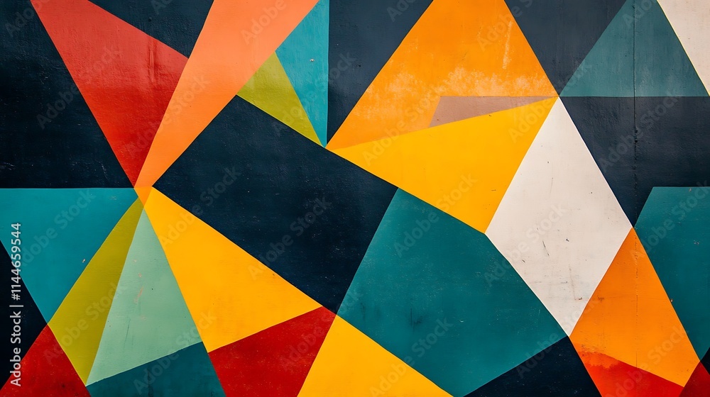 Abstract geometric colorful shapes wall art. Abstract geometric colorful shapes wall art.