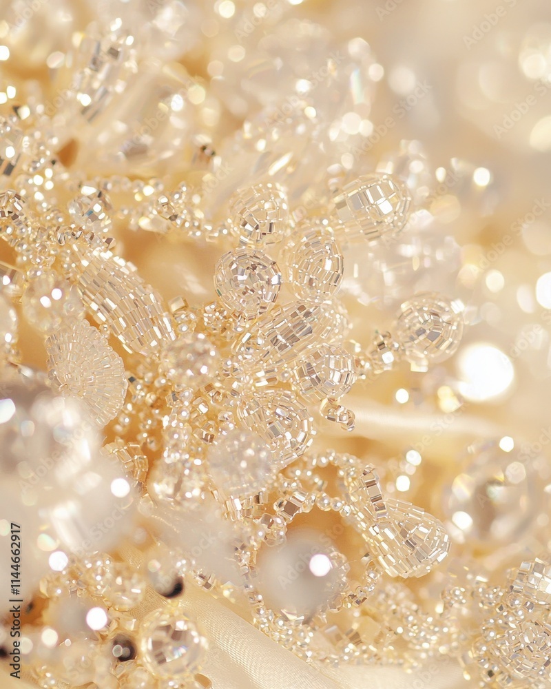 Macro shot of beaded silk textile texture studio setting high-detail luxurious design Macro shot of beaded silk textile texture studio setting high-detail luxurious design
