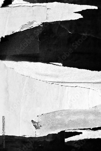 Old ripped torn blank black and white posters textures backgrounds grunge creased crumpled paper vintage collage placards empty space text