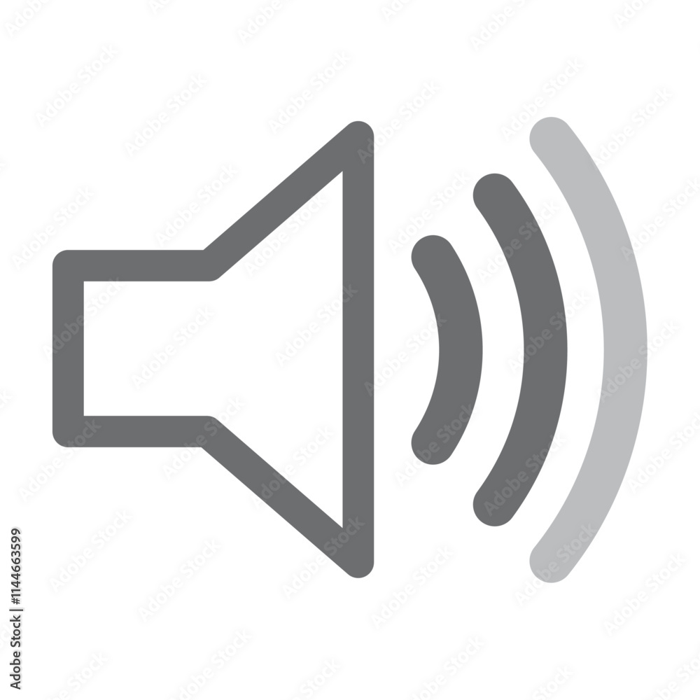 Vector Illustration of Volume Control Symbol with Speaker and Intensity Lines Vector Illustration of Volume Control Symbol with Speaker and Intensity Lines