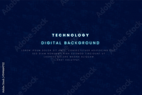 A dark blue digital background with a subtle pattern of white plus signs. The design evokes a sense of futuristic technology, data networks, and digital connections.