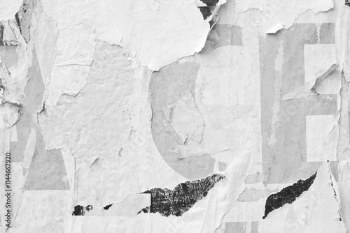 Old ripped torn blank black and white posters textures backgrounds grunge creased crumpled paper vintage collage placards empty space text