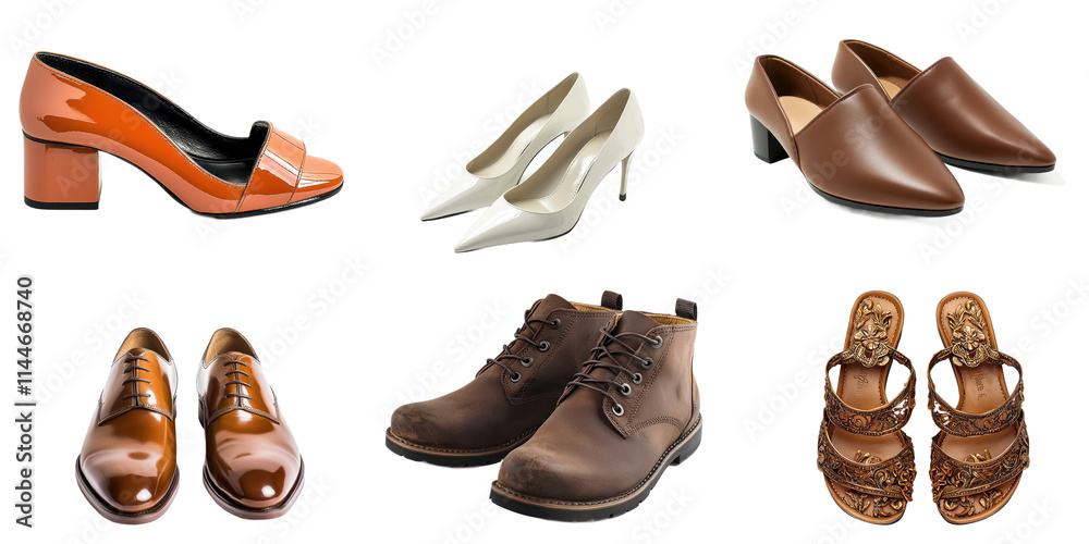 Collection of many kinds of shoes isolated on white background Collection of many kinds of shoes isolated on white background