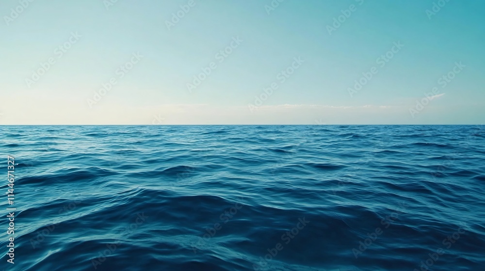 Serene Turquoise Waves Rolling Across Tranquil Open Ocean Horizon Serene Turquoise Waves Rolling Across Tranquil Open Ocean Horizon