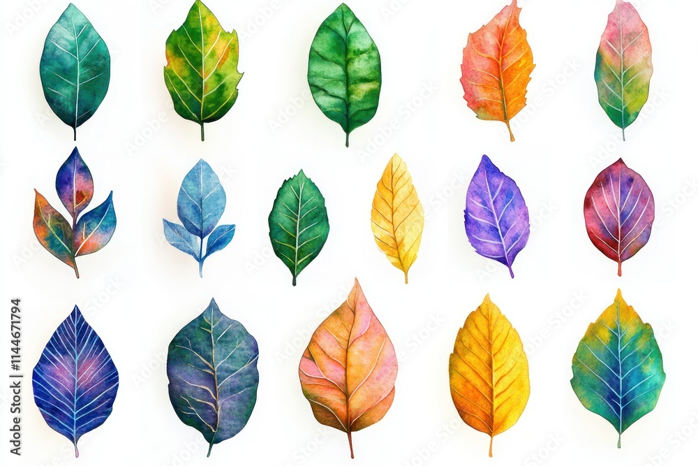 Obraz premium Stunning Watercolor Foliage Collection for Art Projects