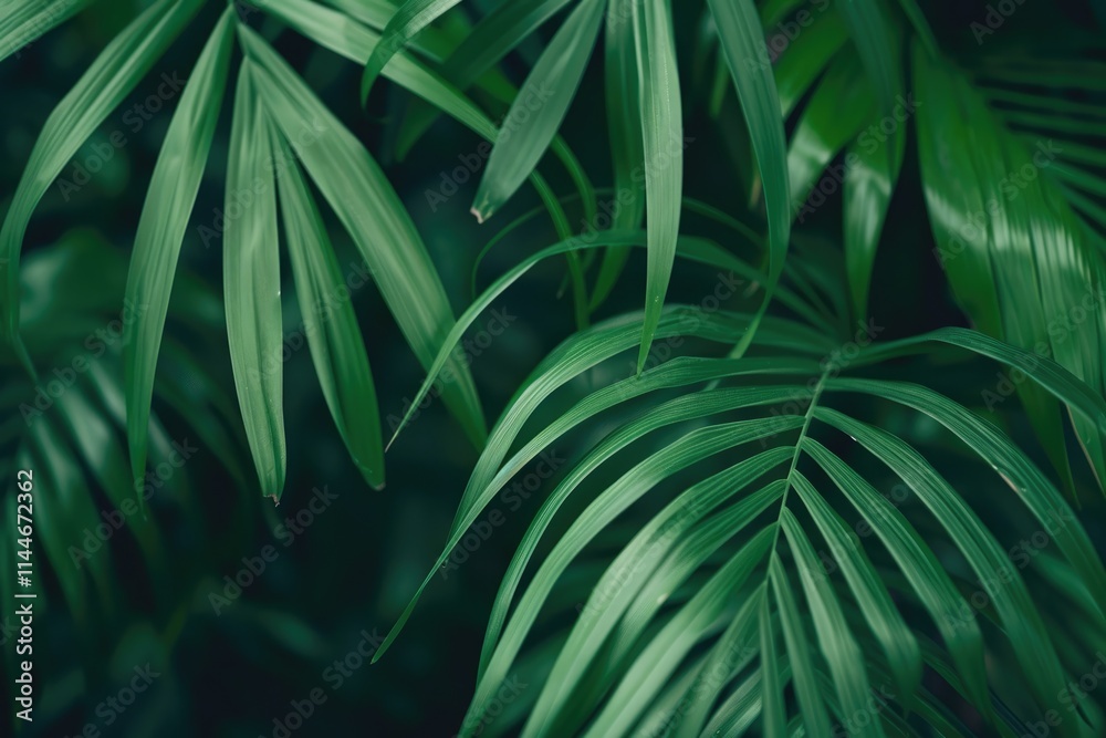 Fototapeta premium Green background concepts.Tropical palm leaves jungle leaf close up