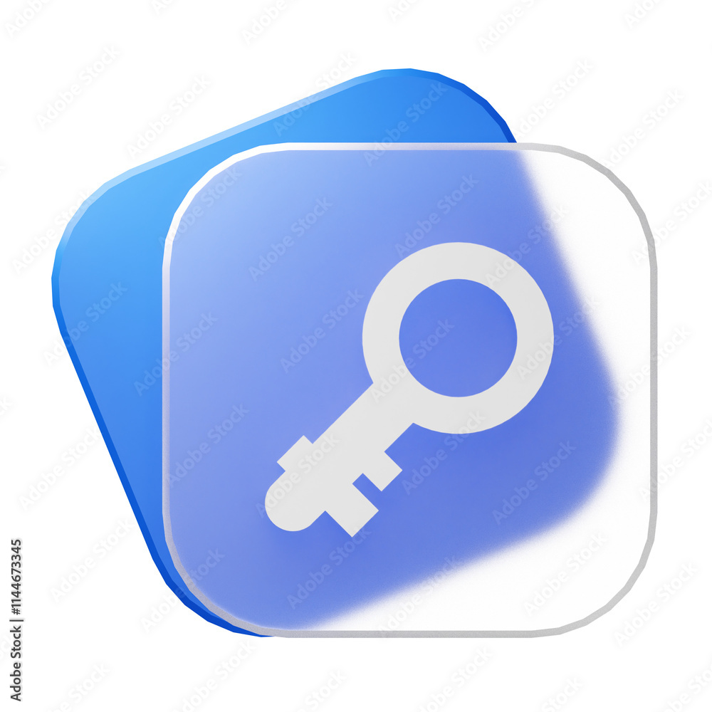 3d glassmorphism password key icon 3d glassmorphism password key icon