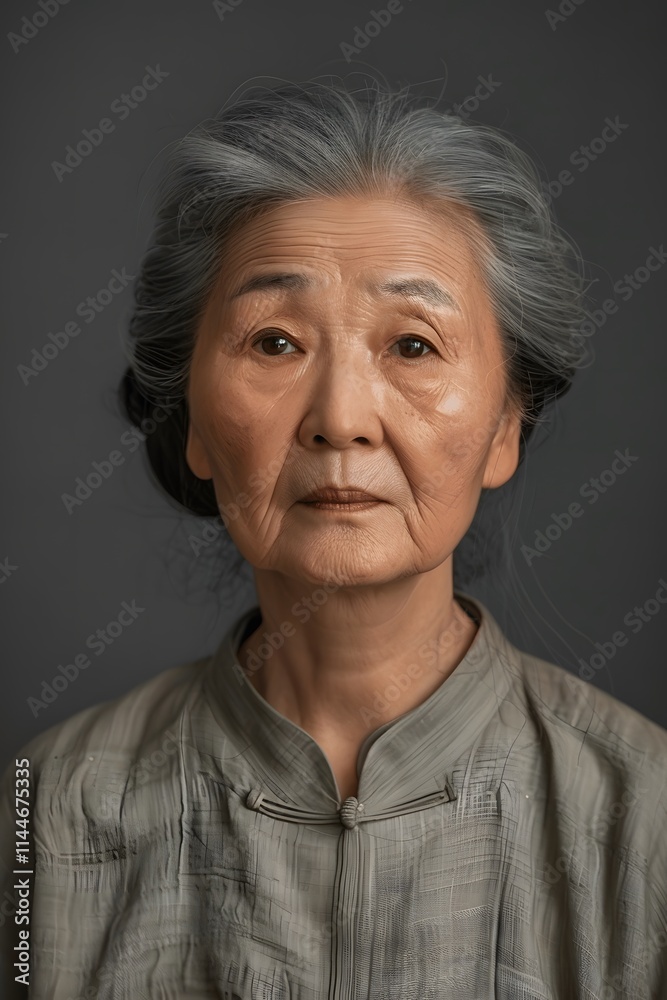 Close-up of the wrinkles of time Elderly woman, black background. Close-up of the wrinkles of time Elderly woman, black background.