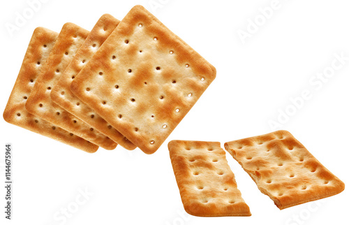 composição com biscoito cream cracker isolado em fundo transparente
