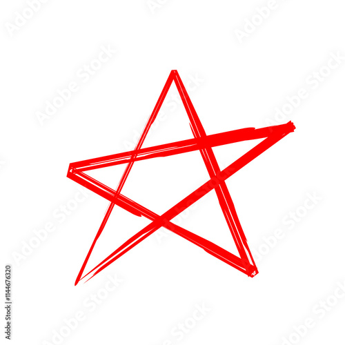 star doodle red brushstroke isolated on transparent