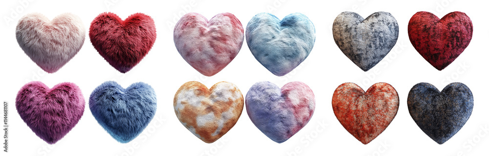 Isolated Colorful Hearts on Transparent Background Isolated Colorful Hearts on Transparent Background