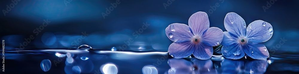 Obraz premium Lovely floral background in lilac and blue colours. 