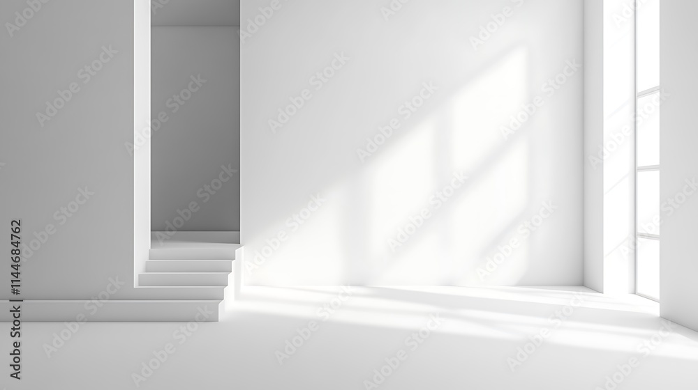 Brightly lit interior mockup photo with window light.. AI Generated Brightly lit interior mockup photo with window light.. AI Generated