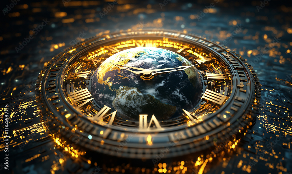 A stunning clock design featuring a globe, symbolizing the passage of time and the connection between Earth and timekeeping. A stunning clock design featuring a globe, symbolizing the passage of time and the connection between Earth and timekeeping.