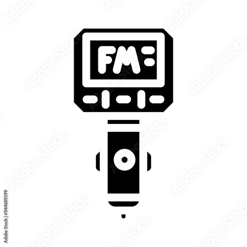 fm transmitter accessory glyph icon vector. fm transmitter accessory sign. isolated symbol illustration