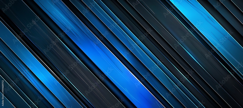 Dynamic blue and black abstract background with geometric diagonal lines for clean and sophisticated design projects.