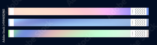 Festival wristband mockup for events and concerts. Paper bracelet design for party access, admission, and identification. Flat vector illustration isolated