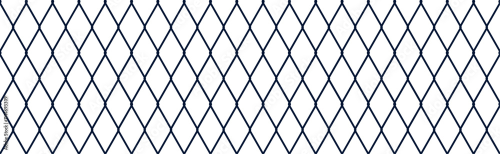 Fototapeta premium Seamless net pattern with wire mesh and grid texture. Abstract design for soccer, fishing, and sports goals in black and white. Flat vector illustration isolated on white background.