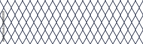 Seamless net pattern with wire mesh and grid texture. Abstract design for soccer, fishing, and sports goals in black and white. Flat vector illustration isolated on white background.