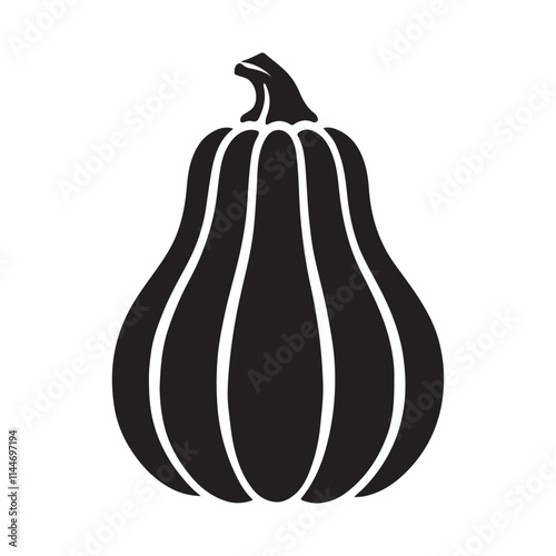 Squash Silhouette Vector Illustration, Solid White Background.