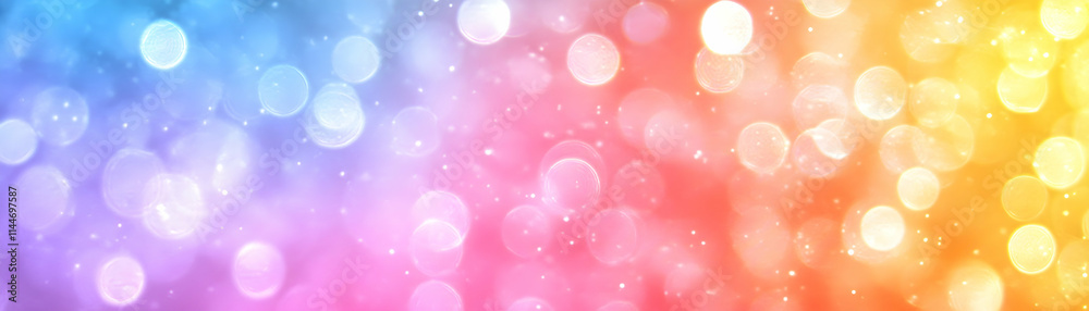 Rainbow Bokeh Lights, A Festive, Colorful Background of Sparkling Circles Displayed Beautifully Rainbow Bokeh Lights, A Festive, Colorful Background of Sparkling Circles Displayed Beautifully
