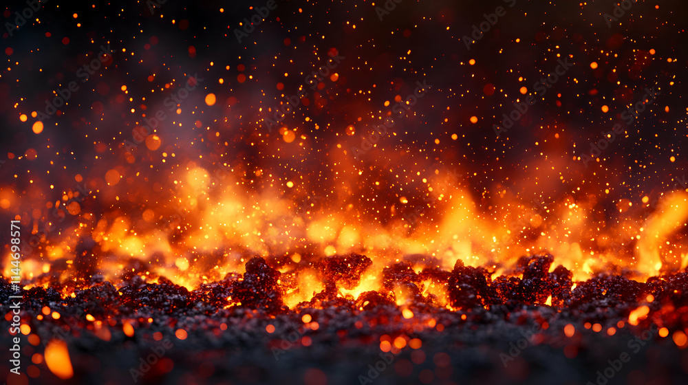 Fiery Embers Glow, Hot Coals & Sparks Dance, Ignite Passion, Fiercely Fiery Embers Glow, Hot Coals & Sparks Dance, Ignite Passion, Fiercely