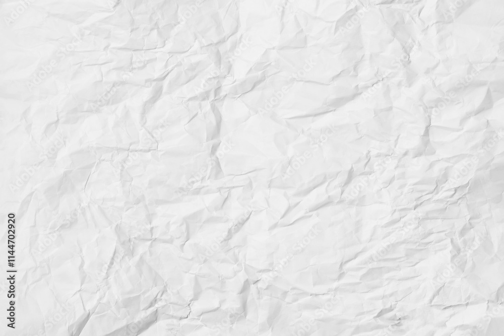 Obraz premium White paper sheet texture background with crumpled wrinkled and rough pattern, empty blank paper page material for any design