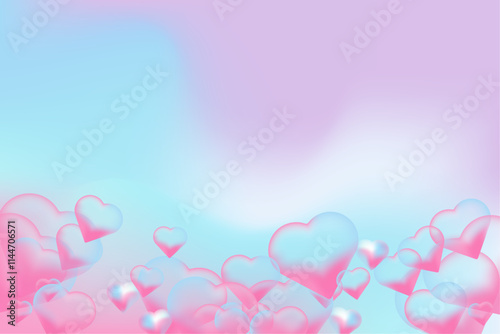 A soft colorful background glowing heart is the central focus of the image. Smooth heart pattern and gradients in the heart and background enhance the soft, emotional tone
