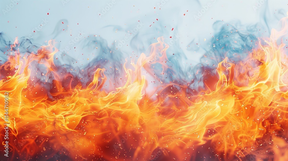 Obraz premium Fiery Energy: Dynamic and Vibrant Cut-Out of Flames